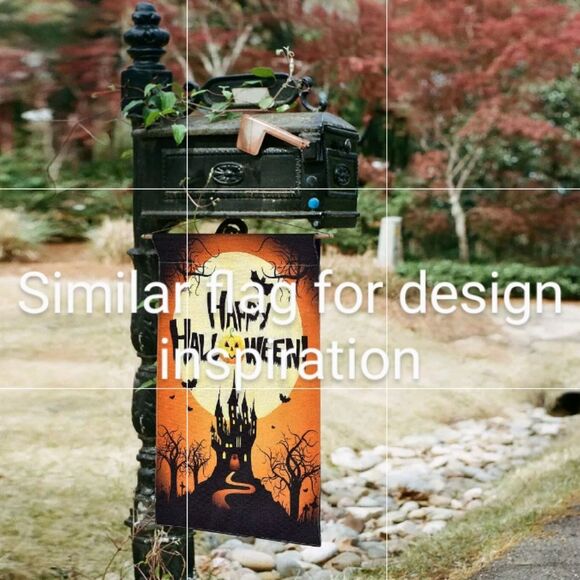 Halloween Garden Flag Castle Bat Party Decoration 12" X 18" Woven Sturdy - Picture 9 of 9